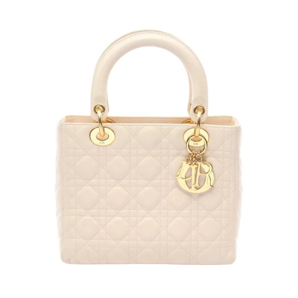 Dior LADY Cannage Handbag Leather White